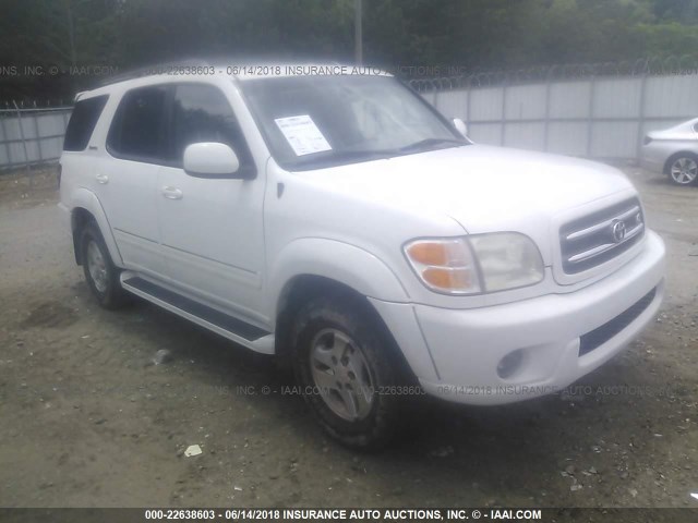 5TDZT38A01S041384 - 2001 TOYOTA SEQUOIA LIMITED WHITE photo 1