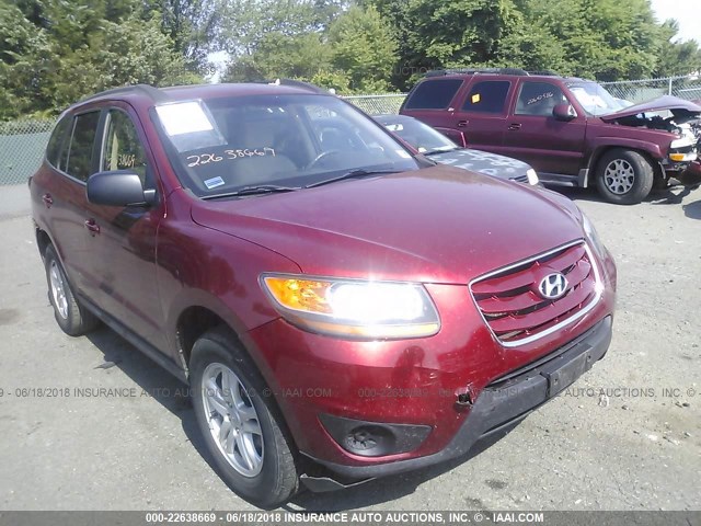 5NMSG3AB1AH391246 - 2010 HYUNDAI SANTA FE GLS RED photo 1