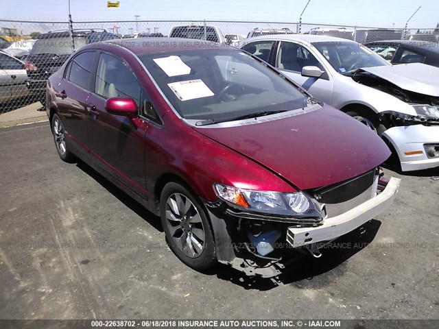 19XFA16989E002635 - 2009 HONDA CIVIC EXL წითელი ფოტო 1