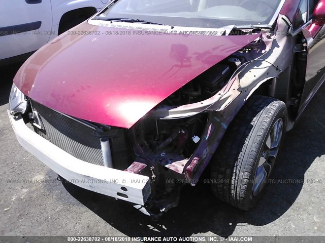 19XFA16989E002635 - 2009 HONDA CIVIC EXL წითელი ფოტო 6