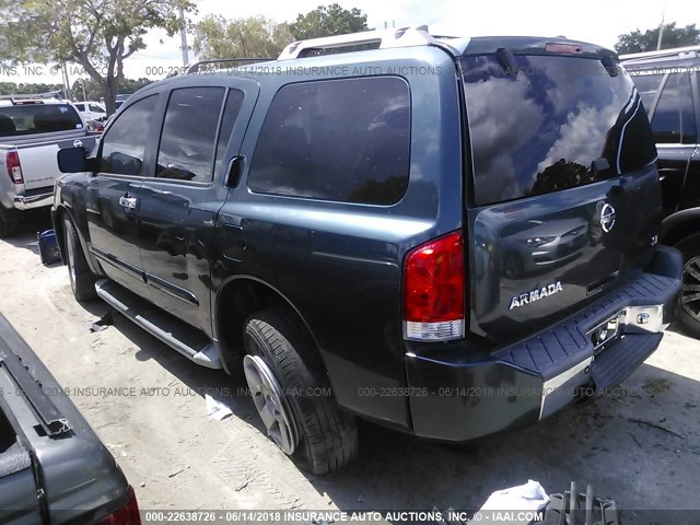 5N1AA08A67N705120 - 2007 NISSAN ARMADA SE/LE Dark Blue photo 3