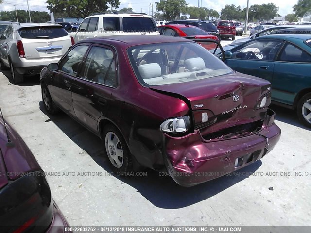 2T1BR12E5YC360945 - 2000 TOYOTA COROLLA VE/CE/LE RED photo 3