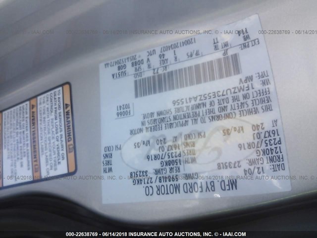 1FMZU73E55ZA41556 - 2005 FORD EXPLORER XLT/XLT SPORT/NBX 银色 照片 9