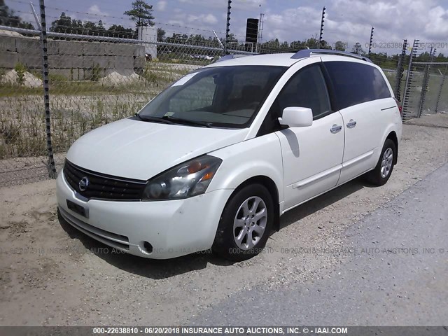 5N1BV28U28N110930 - 2008 NISSAN QUEST S/SE/SL WHITE photo 2