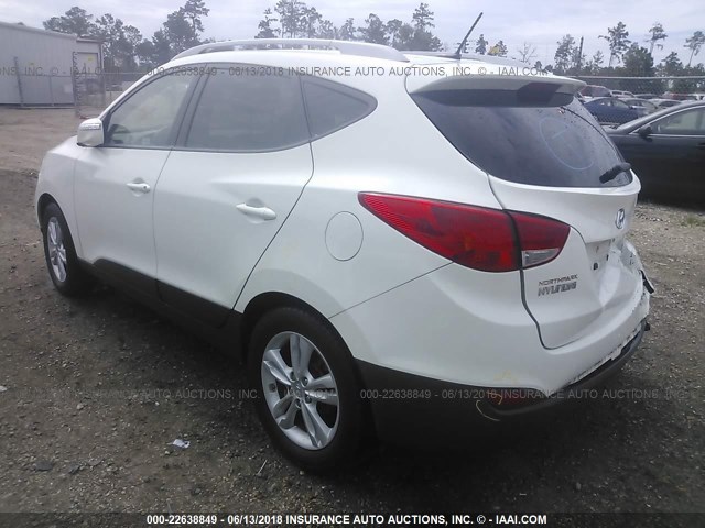 KM8JU3AC7CU490478 - 2012 HYUNDAI TUCSON GLS/LIMITED WHITE photo 3