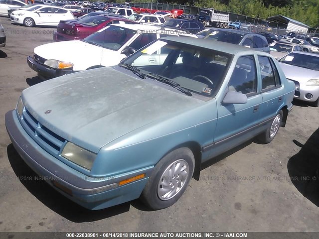 1B3XP28D0NN198961 - 1992 DODGE SHADOW AMERICA/S BLUE photo 2