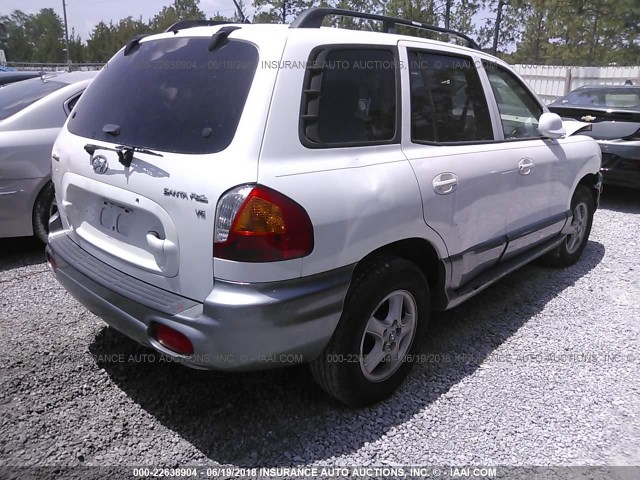 KM8SC13D04U781424 - 2004 HYUNDAI SANTA FE GLS/LX WHITE photo 4