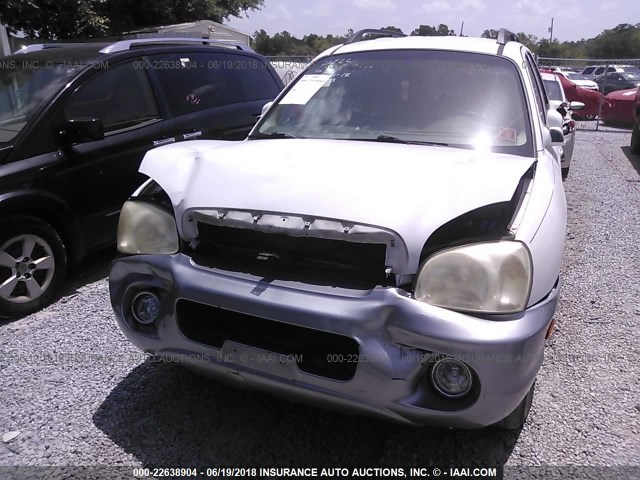 KM8SC13D04U781424 - 2004 HYUNDAI SANTA FE GLS/LX WHITE photo 6