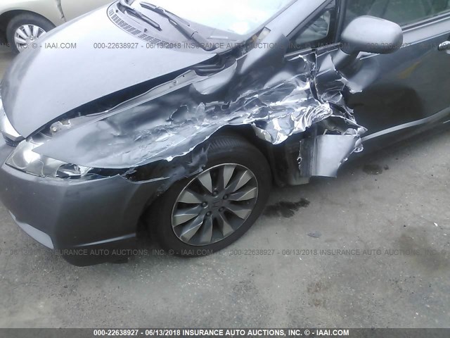 2HGFA1F96AH511116 - 2010 HONDA CIVIC EXL GRAY photo 6