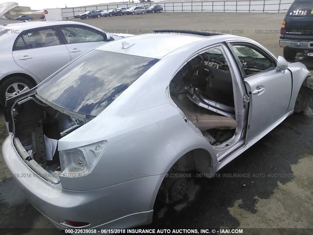 JTHCK262182022485 - 2008 LEXUS IS 250 SILVER photo 4