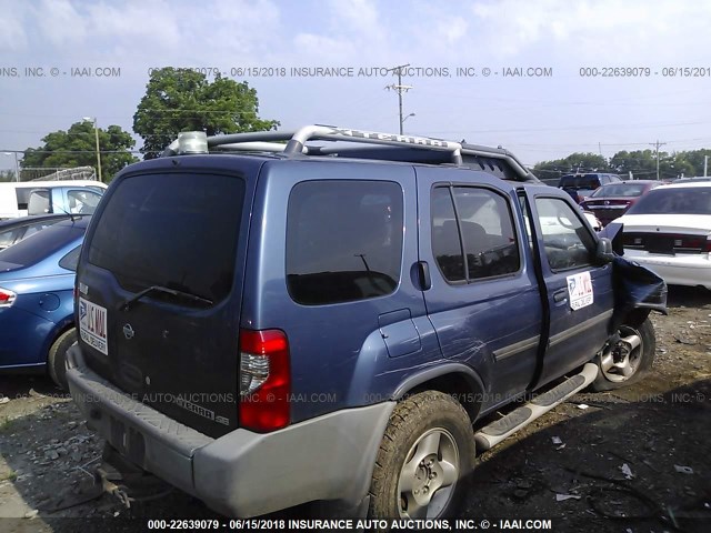 5N1ED28Y31C513657 - 2001 NISSAN XTERRA XE/SE BLUE photo 4