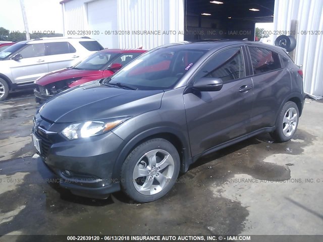 3CZRU6H52GM744375 - 2016 HONDA HR-V EX GRAY photo 2