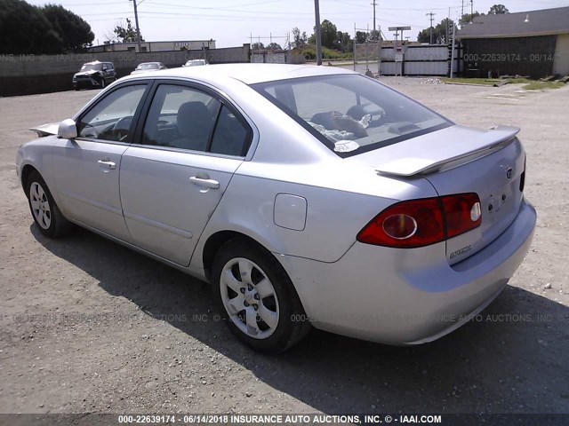 KNAGE123485245621 - 2008 KIA OPTIMA LX/EX SILVER photo 3