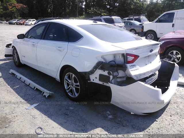 3FA6P0LU2FR228424 - 2015 FORD FUSION SE HYBRID WHITE photo 3