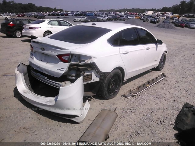 3FA6P0LU2FR228424 - 2015 FORD FUSION SE HYBRID WHITE photo 4