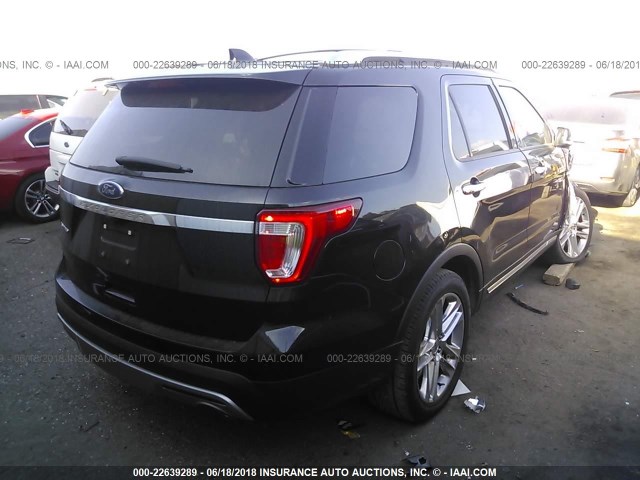 1FM5K7F86GGB06584 - 2016 FORD EXPLORER LIMITED BLACK photo 4