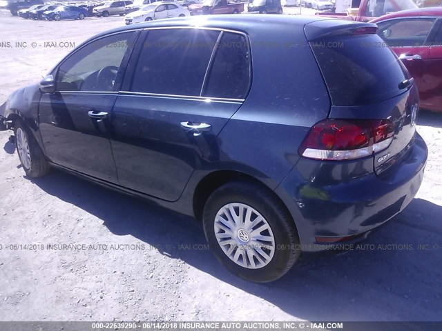 WVWDB7AJ5CW315857 - 2012 VOLKSWAGEN GOLF Dark Blue photo 3