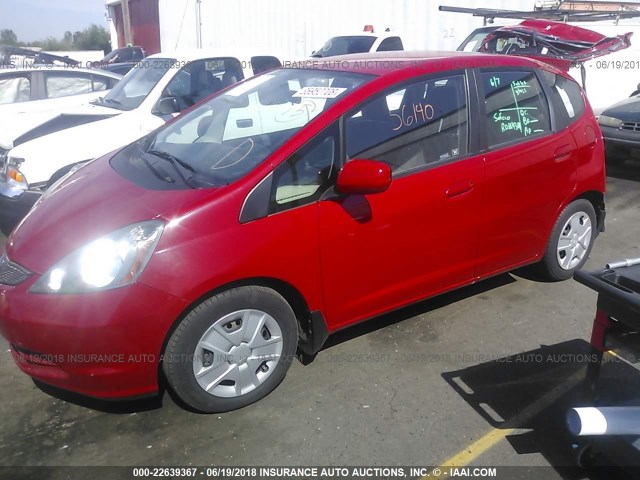 JHMGE8H36DC040759 - 2013 HONDA FIT RED photo 2