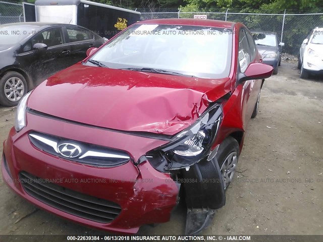 KMHCT4AE3EU739333 - 2014 HYUNDAI ACCENT GLS/GS RED photo 6