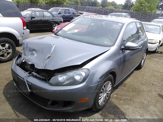 WVWAB7AJ2CW096536 - 2012 VOLKSWAGEN GOLF GRAY photo 2