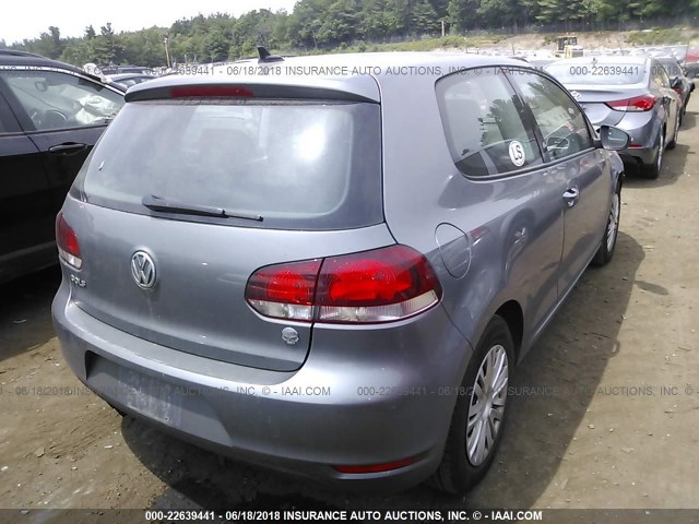 WVWAB7AJ2CW096536 - 2012 VOLKSWAGEN GOLF GRAY photo 4