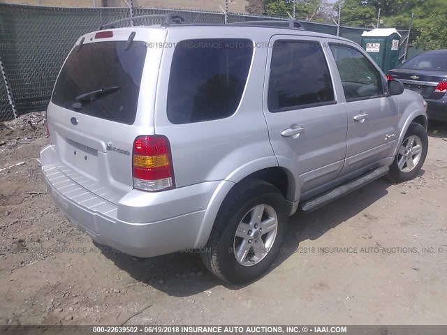 1FMYU96HX6KB01497 - 2006 FORD ESCAPE HEV SILVER photo 4