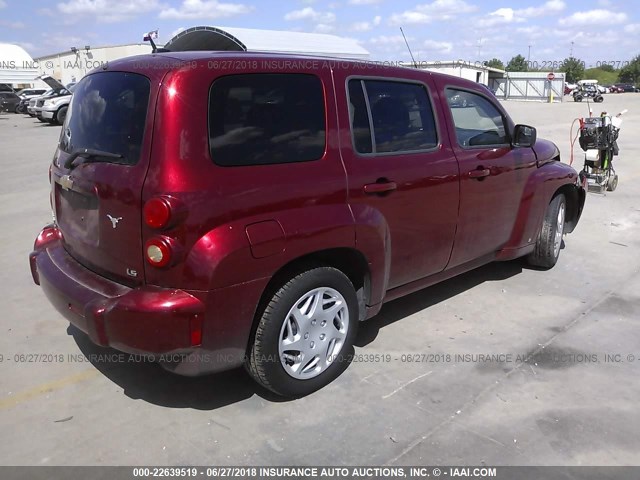 3GNCA13D48S707130 - 2008 CHEVROLET HHR LS MAROON photo 4