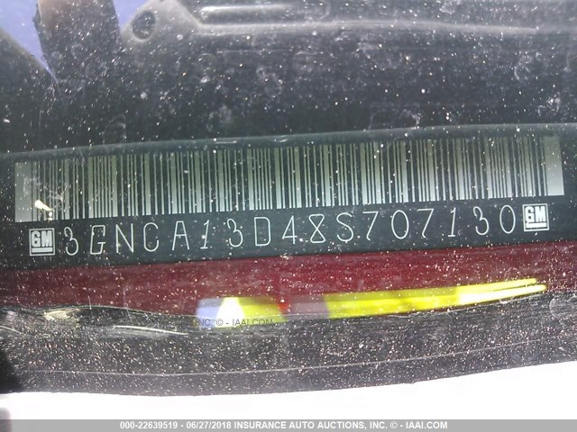 3GNCA13D48S707130 - 2008 CHEVROLET HHR LS MAROON photo 9