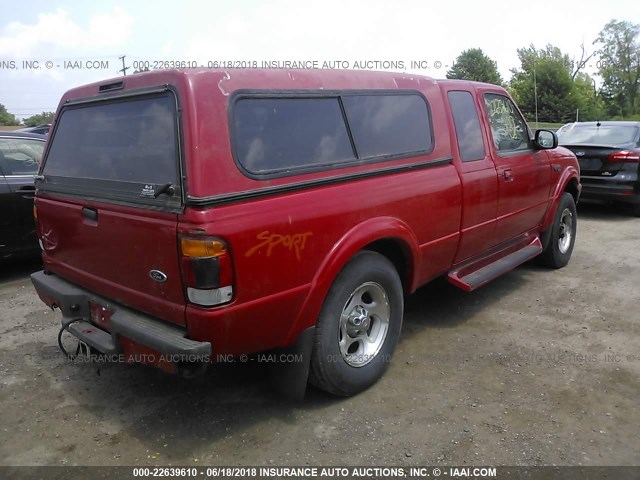 1FTZR15X8XTA78608 - 1999 FORD RANGER SUPER CAB RED photo 4