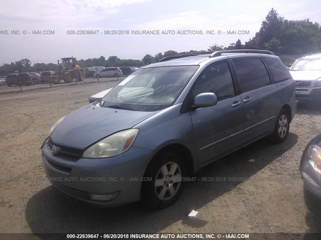 5TDZA22C94S014800 - 2004 TOYOTA SIENNA XLE/XLE LIMITED Light Blue photo 2