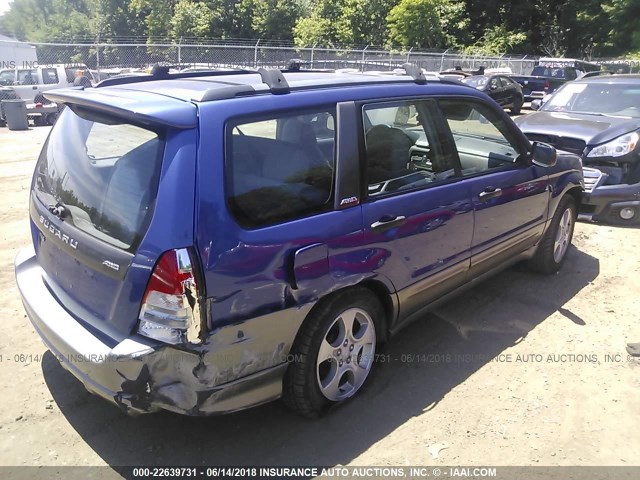 JF1SG656X4H755528 - 2004 SUBARU FORESTER 2.5XS Көк фото 4