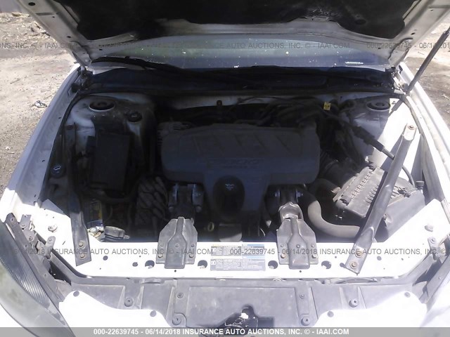 2G2WP552661118570 - 2006 PONTIAC GRAND PRIX WHITE photo 10