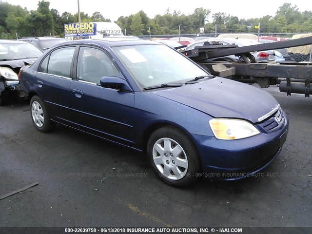 2HGES26752H561939 - 2002 HONDA CIVIC EX BLUE photo 1