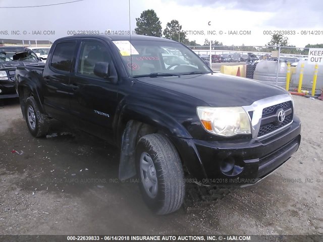 5TFJX4GN8BX003795 - 2011 TOYOTA TACOMA DOUBLE CAB BLACK photo 1