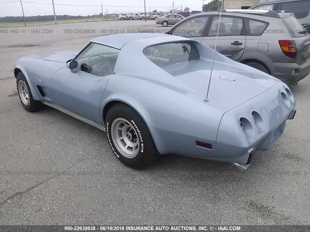 1Z37X7S423913 - 1977 CHEVY CORVETTE  Light Blue photo 3