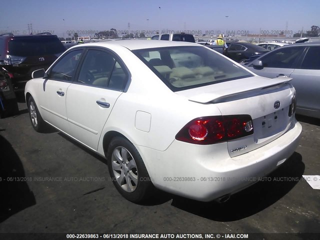 KNAGE124X75090192 - 2007 KIA OPTIMA LX/EX WHITE photo 3