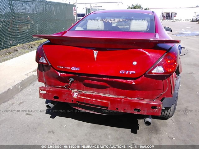 1G2ZM171164125658 - 2006 PONTIAC G6 GTP RED photo 6