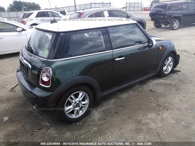 WMWSU3C53CT367951 - 2012 MINI COOPER GREEN photo 4