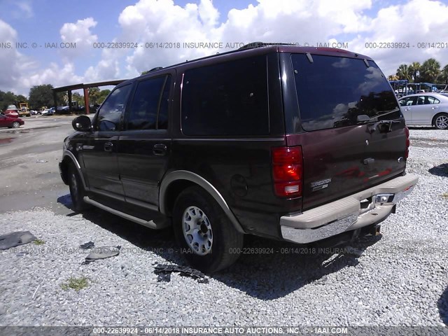 1FMRU17L01LA24005 - 2001 FORD EXPEDITION EDDIE BAUER BURGUNDY photo 3