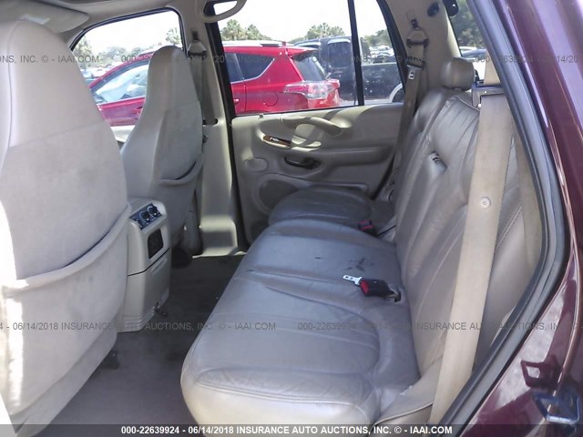 1FMRU17L01LA24005 - 2001 FORD EXPEDITION EDDIE BAUER BURGUNDY photo 8