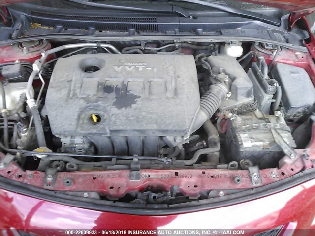 2T1BU4EE0AC197316 - 2010 TOYOTA COROLLA S/LE/XLE RED photo 10