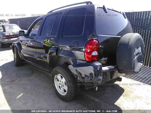 1J4GL58K23W519121 - 2003 JEEP LIBERTY LIMITED BLACK photo 3