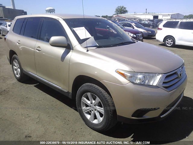 5TDBK3EH8CS164567 - 2012 TOYOTA HIGHLANDER SE BEIGE photo 1