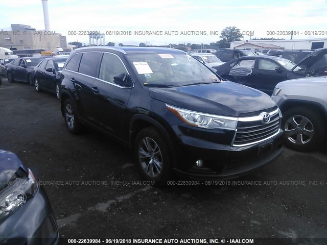 5TDJKRFH8FS165185 - 2015 TOYOTA HIGHLANDER XLE შავი ფოტო 1
