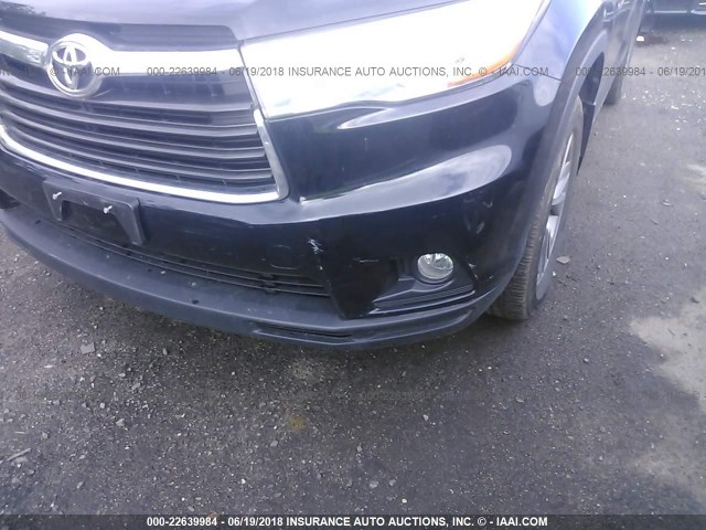 5TDJKRFH8FS165185 - 2015 TOYOTA HIGHLANDER XLE BLACK photo 6