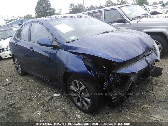 KMHCU4AE1FU806896 - 2015 HYUNDAI ACCENT GLS/SE BLUE photo 1