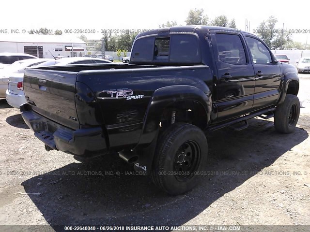 5TELU42N36Z222736 - 2006 TOYOTA TACOMA DOUBLE CAB BLACK photo 4