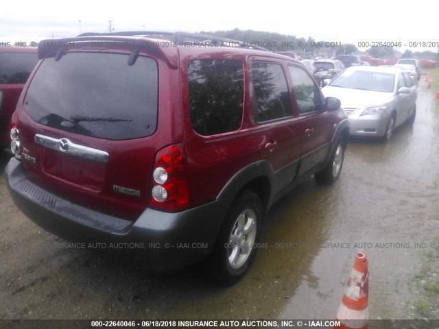 4F2YZ96185KM43571 - 2005 MAZDA TRIBUTE S BURGUNDY photo 4