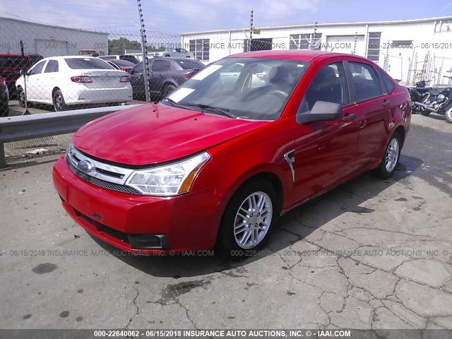 1FAHP35N08W202968 - 2008 FORD FOCUS SE/SEL/SES RED photo 2