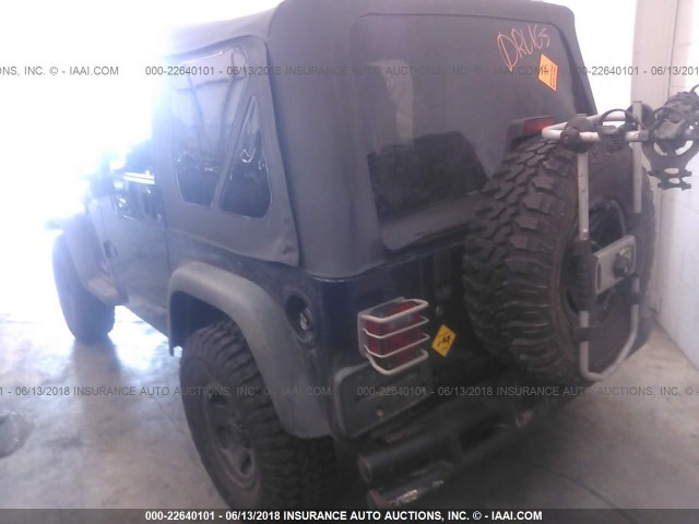 1J4FA29176P764078 - 2006 JEEP WRANGLER / TJ SE BLUE photo 3